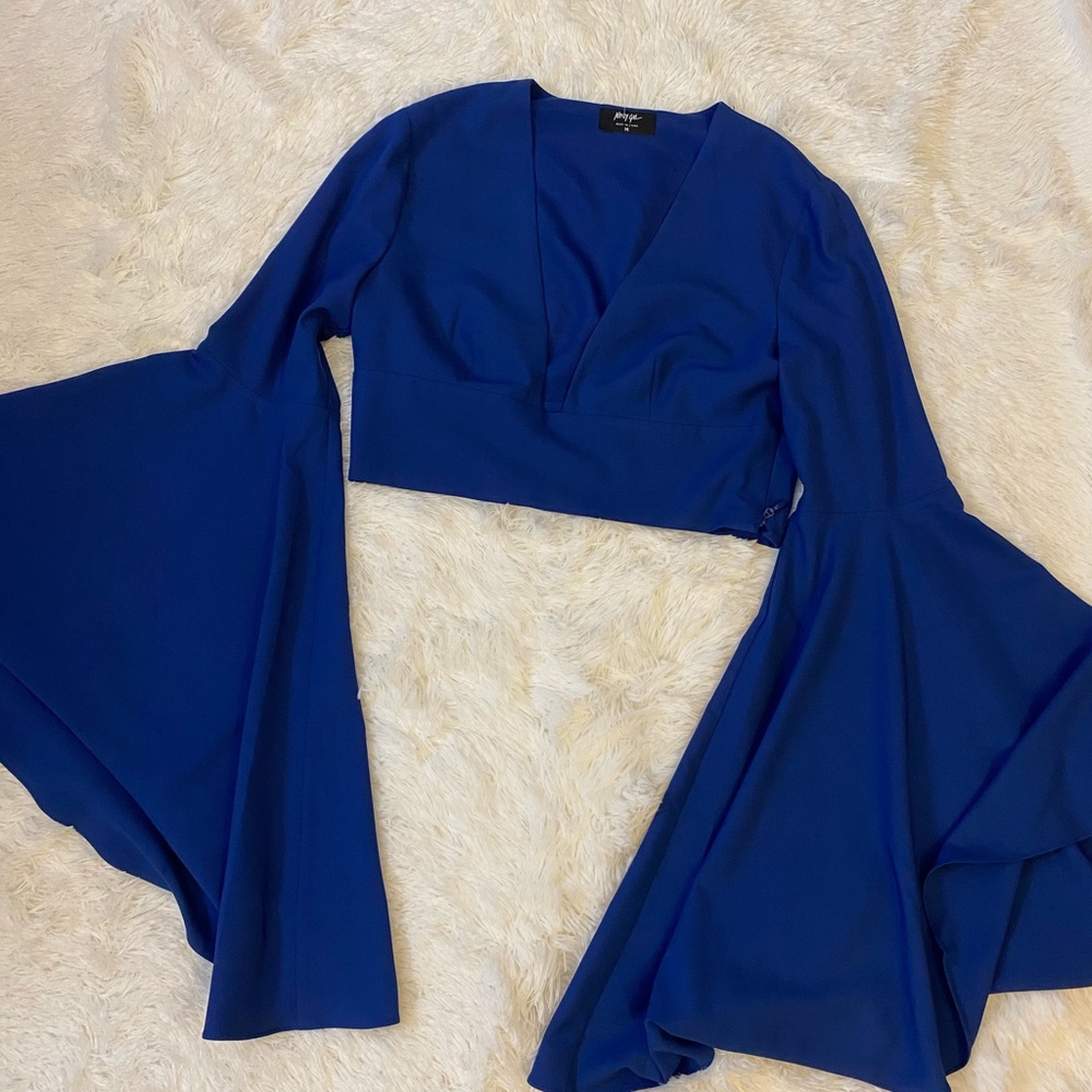 NastyGal Bell Sleeve Crop Top